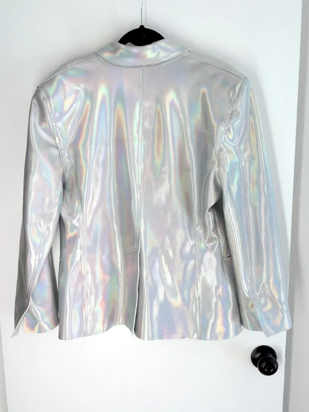 Norma Kamali silver holographic blazer XL/42